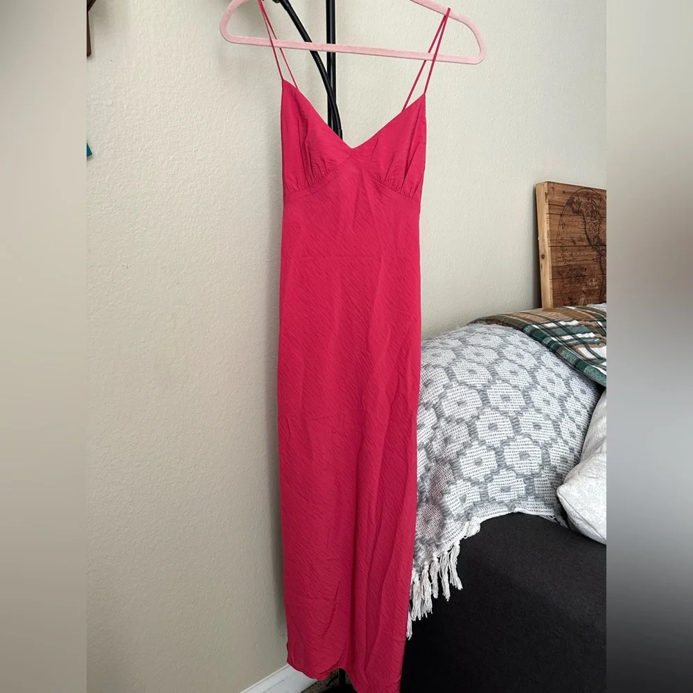NWT Madewell Layton Midi Slip Dress in Rose Hibiscus - Picture 2 of 10